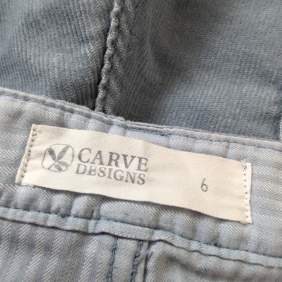 Carve Designs Corduroy Shorts Size 6 Blue Gray Cut Offs Fringe Cotton - Picture 4 of 7